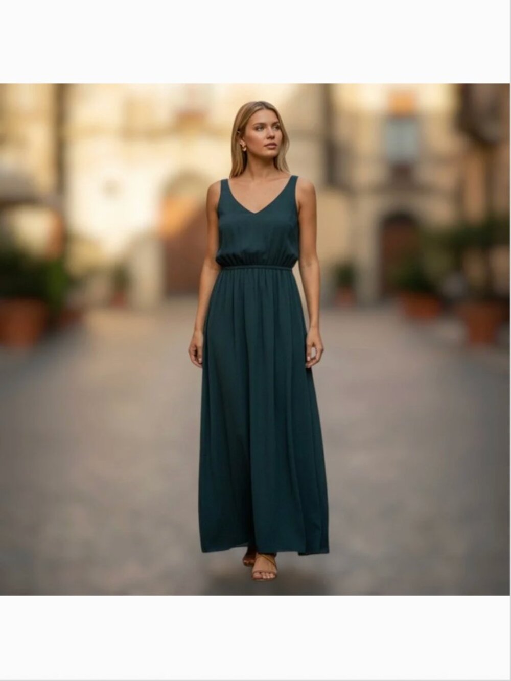 Show Me Your Mumu Kendall Chiffon Maxi Dress in Deep Jade